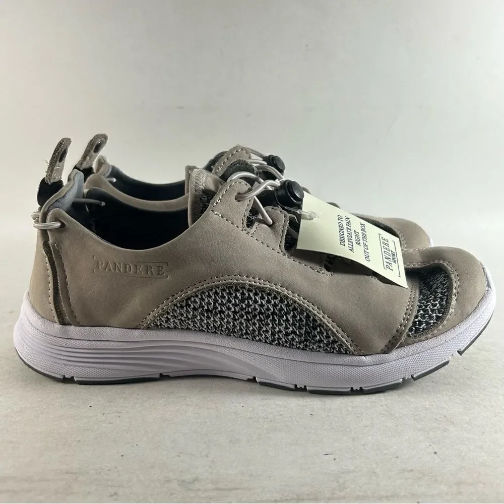 NEW Pandere Barista Women’s Suede Leather Shoes Drawstring Sneakers Brown Size 6